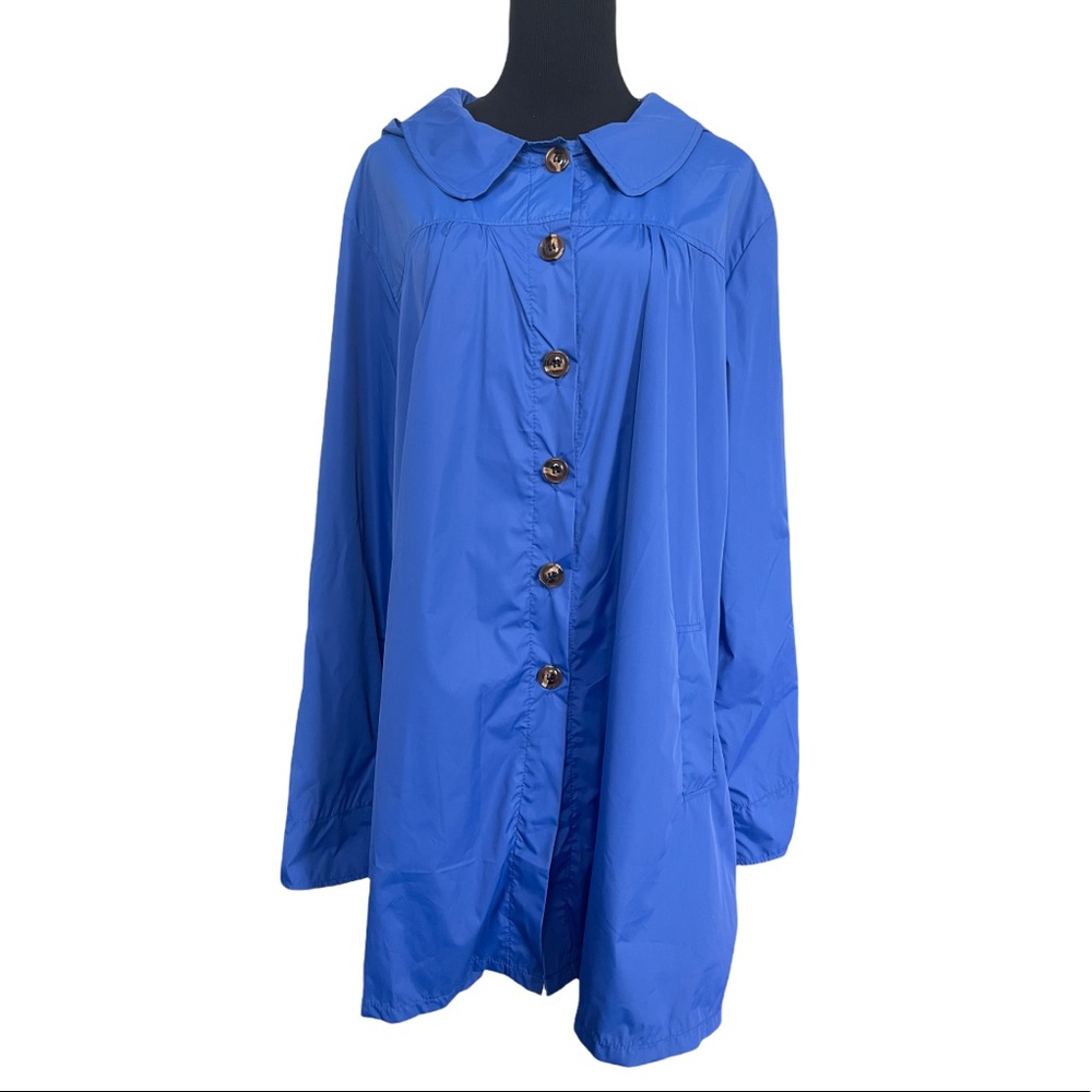 Meaneor windbreaker hooded blue jacket